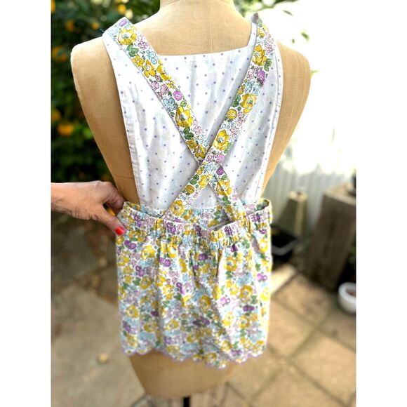 Mini Boden Lilac Ditzy Liberty Floral Multicolor Tie Waist Romper Size 6-7 Y - Picture 9 of 9